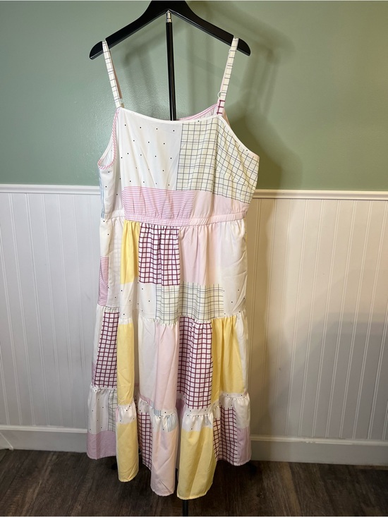 BloomChic Dresses & Skirts - BloomChic Patchwork Pink & Yellow Tiered Sleeveless Sundress. Size 18/20